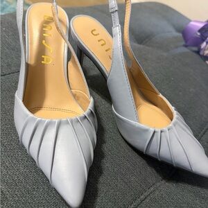 Unisa Women's Light Blue Pleated Slingback Heels